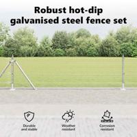 VidaXL Afrasteringspaal zilver 10 x 0,6 m (19 x 19 mm gaas) staal - thumbnail