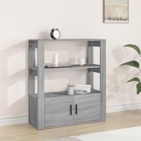 Dressoir 80x30x90 cm bewerkt hout grijs sonoma eikenkleurig - thumbnail