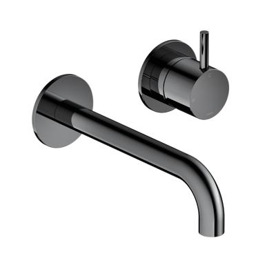 Hotbath Cobber afbouwdeel inbouw wastafelmengkraan met 18 cm uitloop zwart chroom CB005EXT18BK