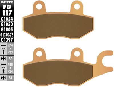 GALFER remblokken "fd117" brake pad fd117 g1370 sintered metal