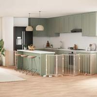 Hondenhek inklapbaar met deur 9 panelen 450 cm populierenhout - thumbnail