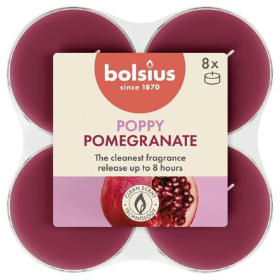 Bolsius Geurtheelicht 8 uur Pomegranate - 8 stuks Bolsius Geurtheelicht 8 uur Pomegranate - 8 stuks