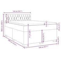 Boxspring met matras stof zwart 140x190 cm - thumbnail