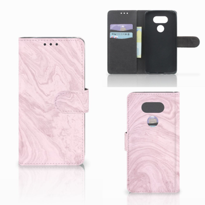 LG G5 Bookcase Marble Pink - Origineel Cadeau Vriendin LG G5 Bookcase Marble Pink - Origineel Cadeau Vriendin
