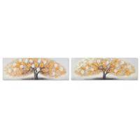 Schilderij Home ESPRIT Gouden Canvas Hout MDF Boomstructuur Traditioneel 90 x 3 x 30 cm (2 Stuks) - thumbnail