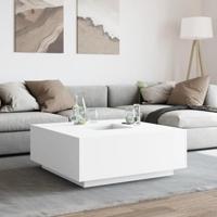 Salontafel 100x100x40 cm bewerkt hout wit - thumbnail