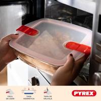 Set van stapelbare en luchtdichte voedselcontainers Pyrex Cook & Heat Rood Rechthoekig 5 Onderdelen - thumbnail