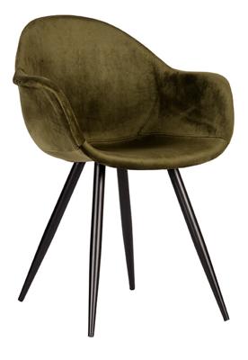 LABEL51 Eetkamerstoel 'Forli', Velvet, kleur Groen