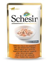 SCHESIR Tonijn en kip met garnalen in gelei - nat kattenvoer - 85g - thumbnail