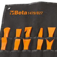 Beta 27-delig set nylon gereedschappen voor het verwijderen van bekledingspinnen en werkzaamheden op kunststof en pakkingen. 1479/B27 - 014790407 - thumbnail