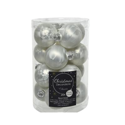 Kerstballen glas mat 35mm wit ijslak Kerst Decoris - Decoris