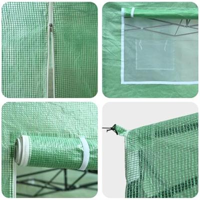 Kas met dak Groen 280 x 410 x 315 cm Staal