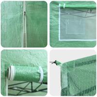 Kas met dak Groen 280 x 410 x 315 cm Staal - thumbnail