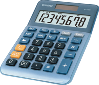 Casio MS-80E Bureaurekenmachine Blauw Aantal displayposities: 8 werkt op zonne-energie (l x b) 101 mm x 149 mm - thumbnail