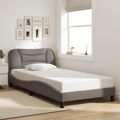 Bedframe zonder matras 100x200 cm stof taupe