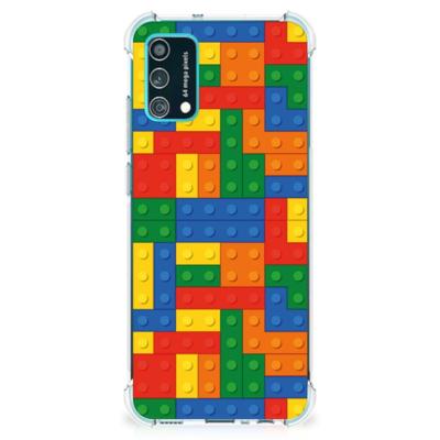 Samsung Galaxy M02s | A02s Doorzichtige Silicone Hoesje Blokken Samsung Galaxy M02s | A02s Doorzichtige Silicone Hoesje Blokken