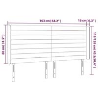 Hoofdbord LED 163x16x118/128 cm stof crèmekleurig - thumbnail