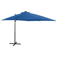 VidaXL Zweefparasol met paal en led-verlichting 250 cm azuurblauw - thumbnail
