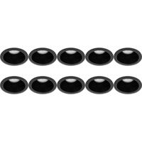10-Pack Inbouwspot Armaturen GU10 Rond Zwart Aluminium Ø90mm - thumbnail