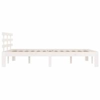Bedframe massief hout wit 150x200 cm - thumbnail