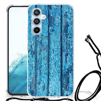 Samsung Galaxy A54 5G Stevig Telefoonhoesje Wood Blue Samsung Galaxy A54 5G Stevig Telefoonhoesje Wood Blue