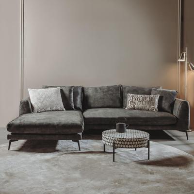 Tower Living 2,5-zits Loungebank 'Nottingham' Velvet, Links, kleur Olijfgroen