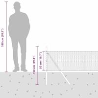 VidaXL Afrasteringspaal grijs 25 x 0,5 m (25 mm gaas) staal - thumbnail