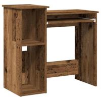 Bureau met schappen 84x40x78 cm bewerkt hout oud houtkleurig - thumbnail