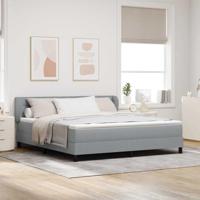 Boxspringbed met matras Lichtgrijs 180 x 200 cm Stof - thumbnail
