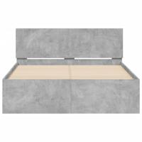 Bedframe met hoofdeinde betongrijs 135x190 cm - thumbnail