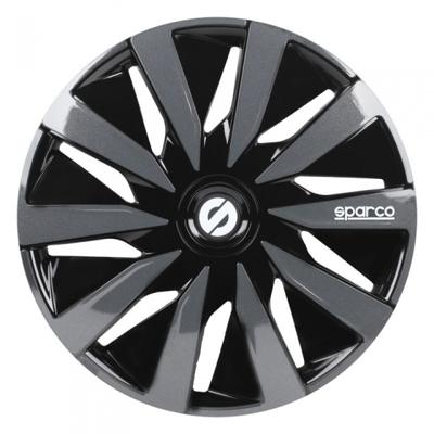 4-Delige Sparco Wieldoppenset Lazio 15-inch zwart/grijs SP1591BKGR