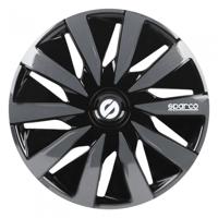 4-Delige Sparco Wieldoppenset Lazio 15-inch zwart/grijs SP1591BKGR - thumbnail