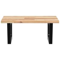 Badkamer wandschap staal en massief acaciahout - thumbnail