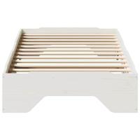 Bedframe zonder matras stapelbaar 100x200 cm massief hout wit - thumbnail