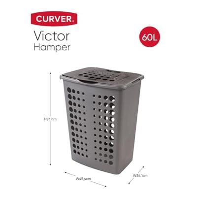 Curver Victor wasbox 60L zilver/antrac - thumbnail