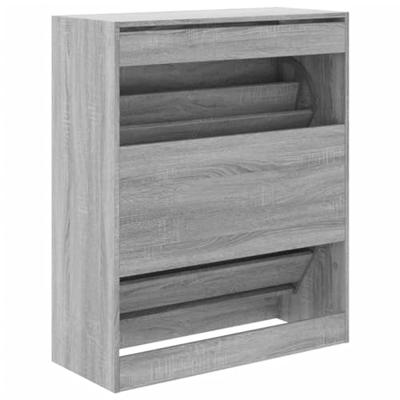 VidaXL Schoenenkast 80x34x96,5 cm bewerkt hout grijs sonoma eikenkleur