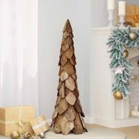 Kerstboom met standaard Bruin 110 cm Massief teakhout - thumbnail