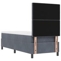 Boxspring bed met matras Donkergrijs 80 x 200 cm Fluweel - thumbnail
