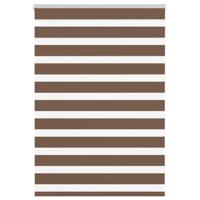 VidaXL Zebra rolgordijn 110x100 cm stofbreedte 105,9cm polyester bruin - thumbnail