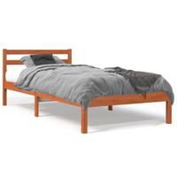 Bedframe zonder matras massief grenenhout wasbruin 100x200 cm - thumbnail
