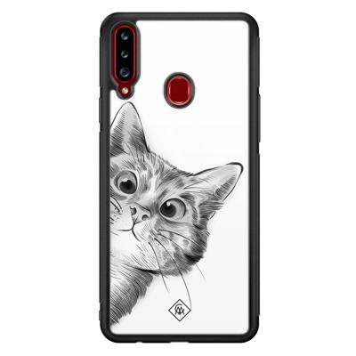Samsung Galaxy A20s glazen hardcase - Peekaboo Samsung Galaxy A20s glazen hardcase - Peekaboo