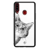 Samsung Galaxy A20s glazen hardcase - Peekaboo - thumbnail