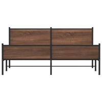 Bedframe zonder matras metaal bruin eikenkleur 180x200 cm - thumbnail