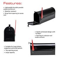 Amerikaanse brievenbus US Mailbox - aluminium zwart - thumbnail