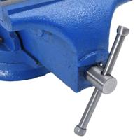 VidaXL Bankschroef 125 mm gietijzer blauw - thumbnail