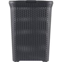 Curver Style Rieten-Look Wasmand 60L Antraciet - thumbnail