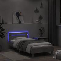 Bedframe met hoofdbord en LED-verlichting betongrijs 100x200 cm - thumbnail