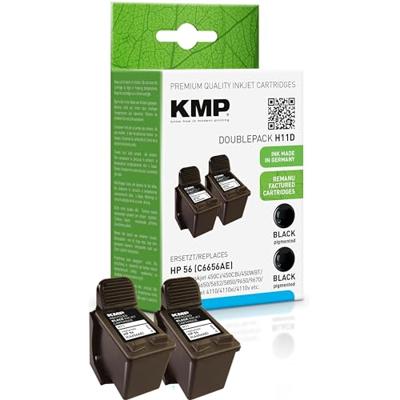 KMP Inktcartridge vervangt HP 56, C6656AE Compatibel 2-pack Zwart H11D 0995,4021