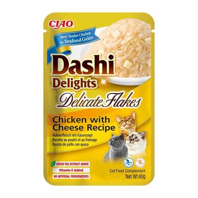 INABA CAT Dashi Delights Delicate Vlokken Kip met Kaas - kattensnack - 40g
