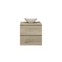 Badkamermeubelset Gliss Zeus 70 cm Licht Grijs Eiken Met Waskom - thumbnail